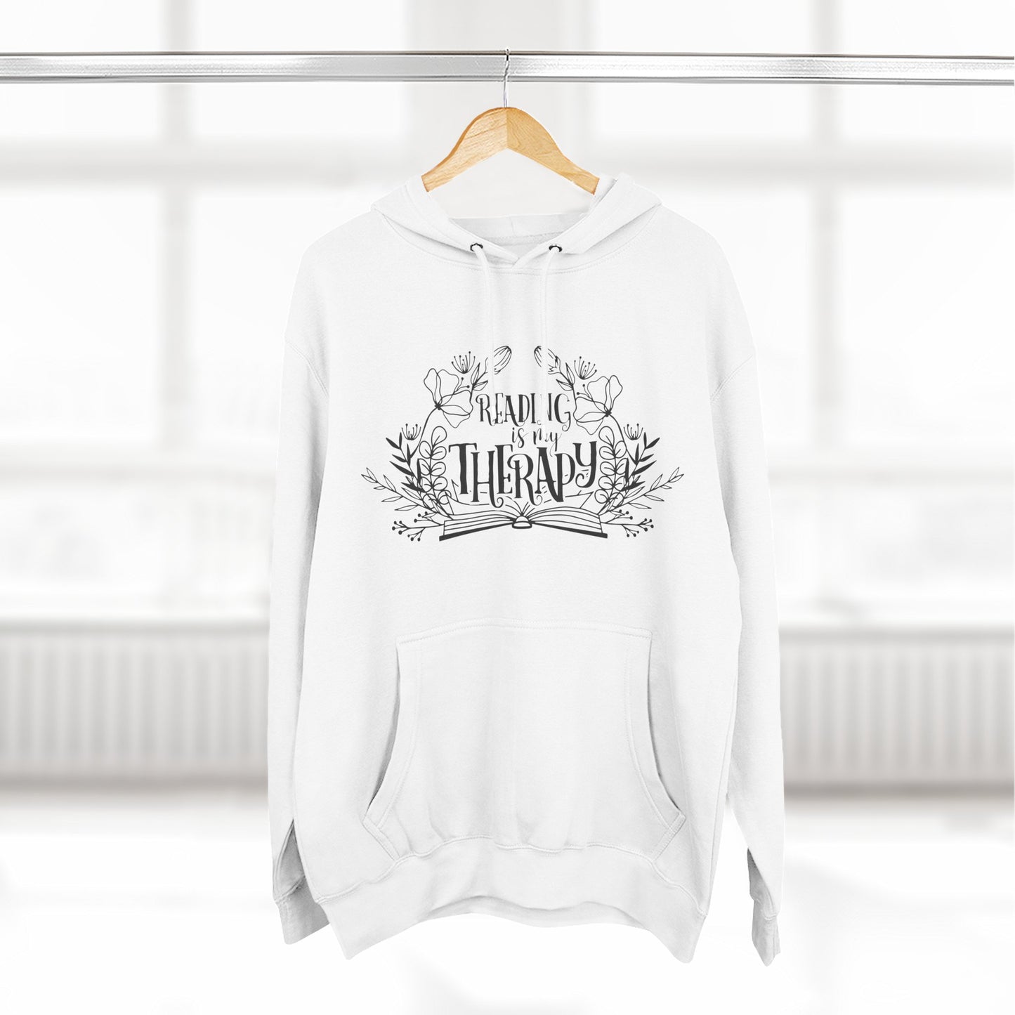 Reading Is My Therapy Fleece Hoodie