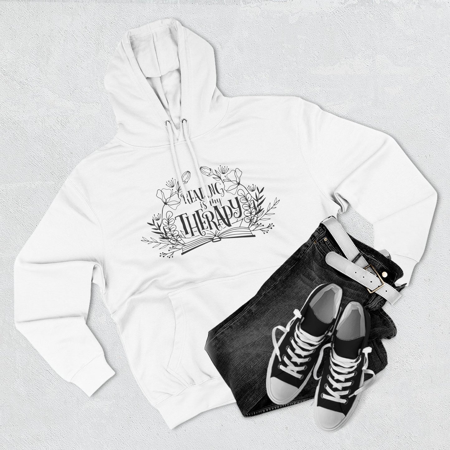 Reading Is My Therapy Fleece Hoodie