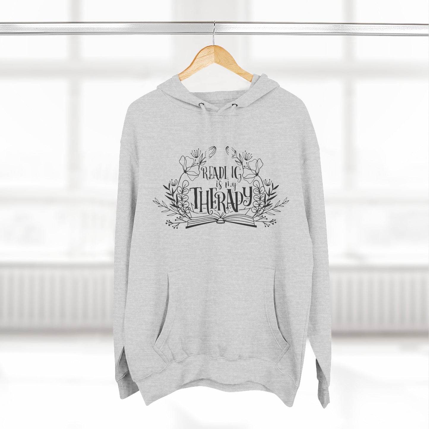 Reading Is My Therapy Fleece Hoodie