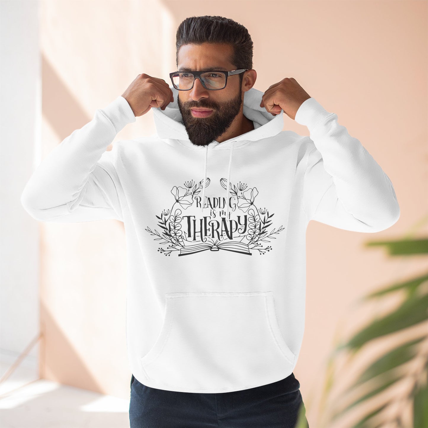 Reading Is My Therapy Fleece Hoodie