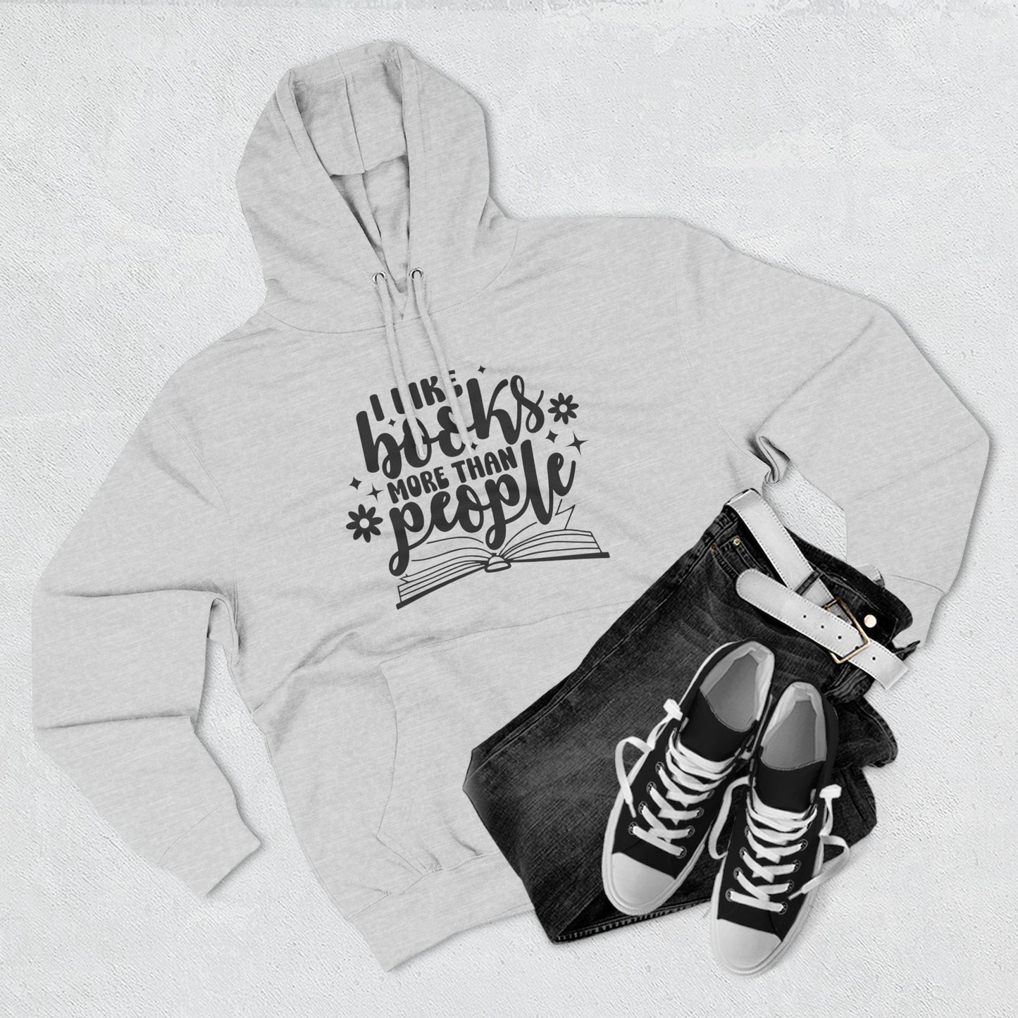 I Like Books More Than People Fleece Hoodie