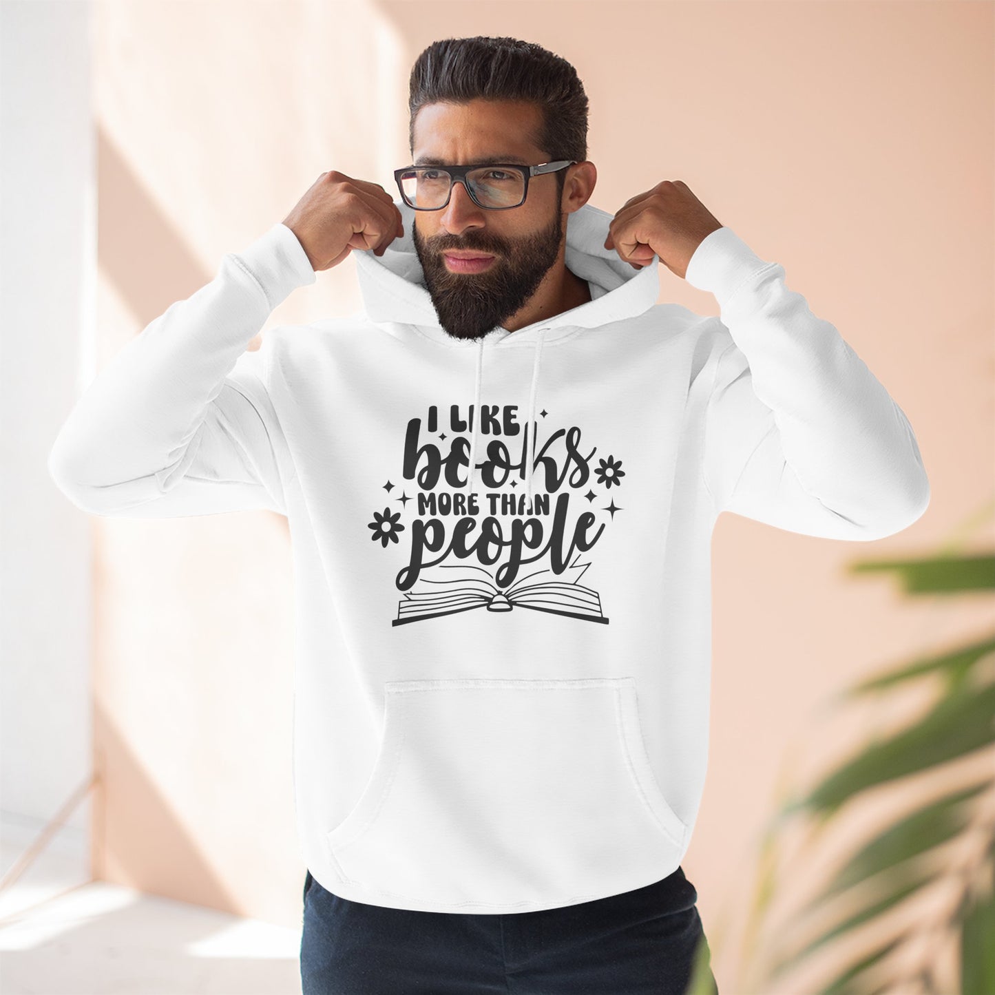 I Like Books More Than People Fleece Hoodie