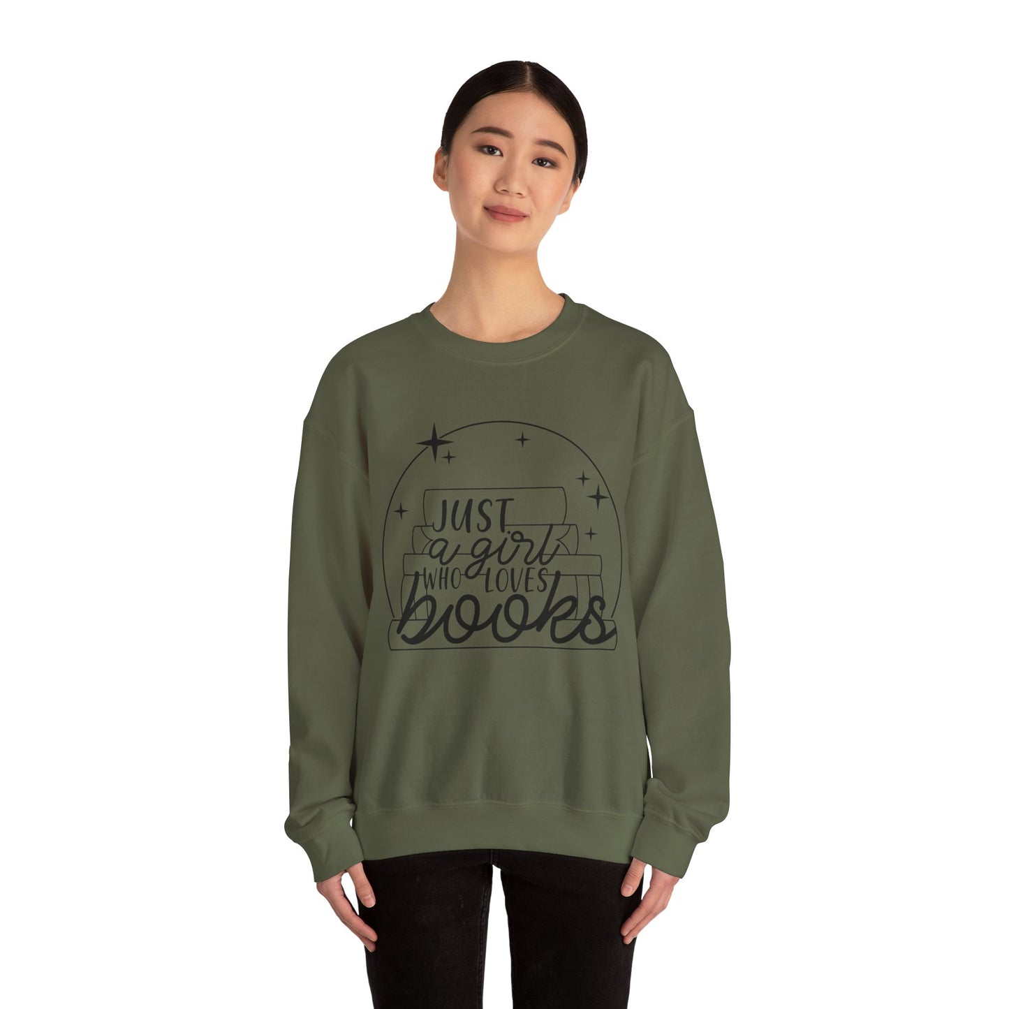 Just A Girl Who Loves Books Crewneck Sweatshirt S-5XL