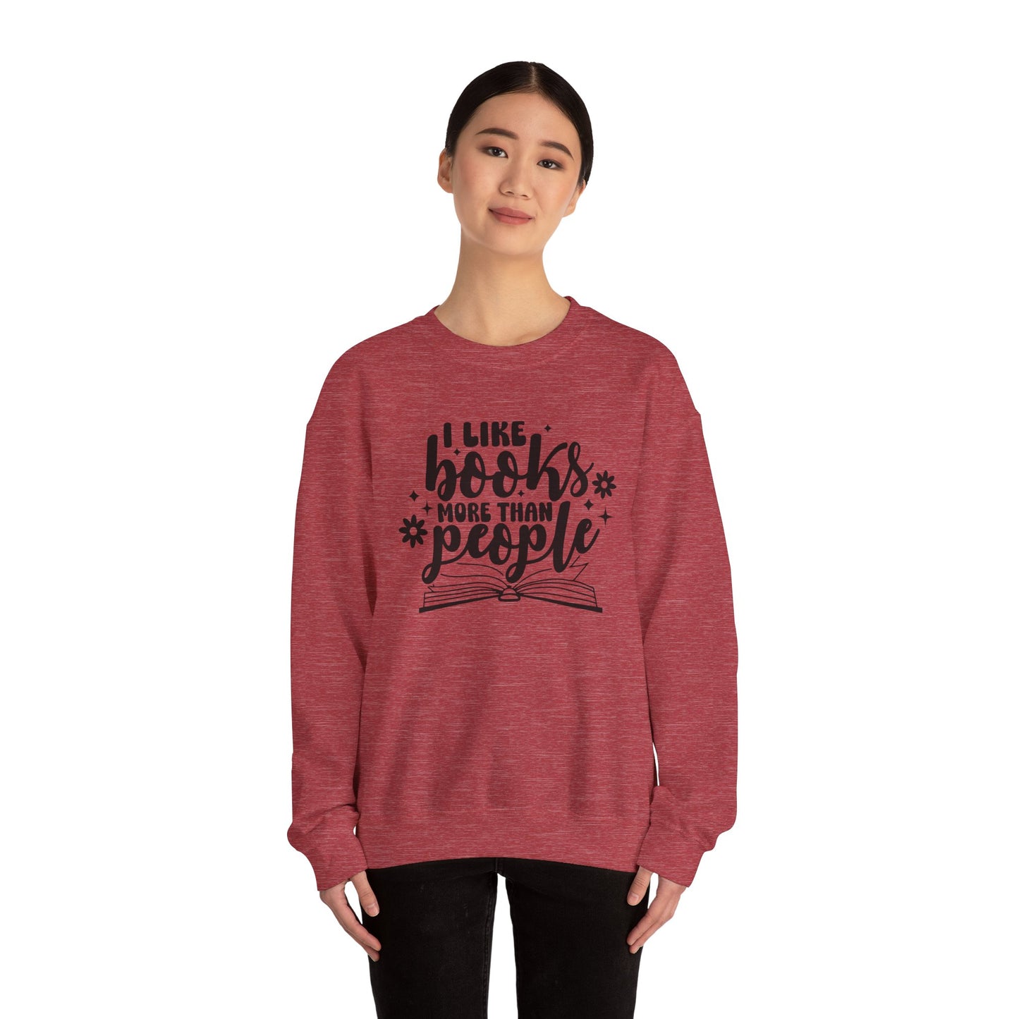 I Like Books More Than People Crewneck Sweatshirt S-5XL