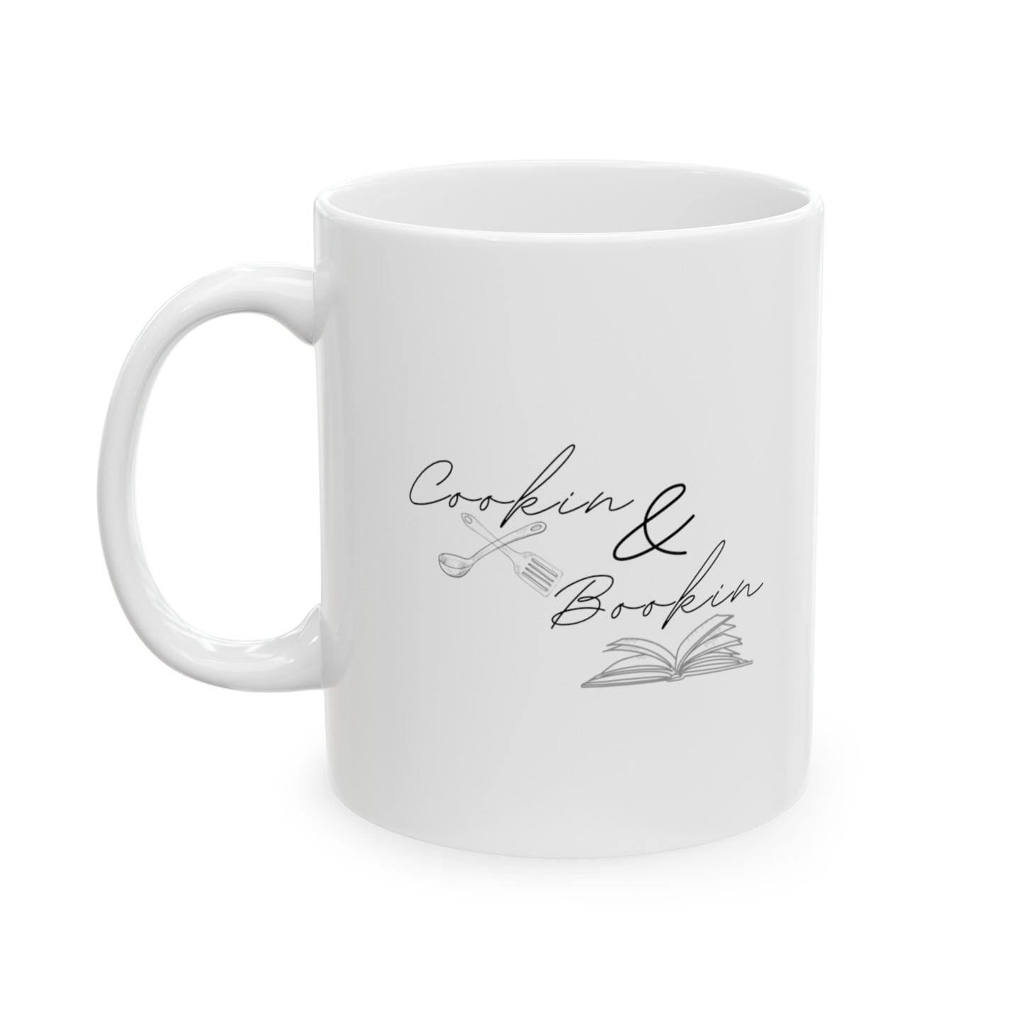 Cookin' & Bookin' Ceramic Mug, (11oz, 15oz)