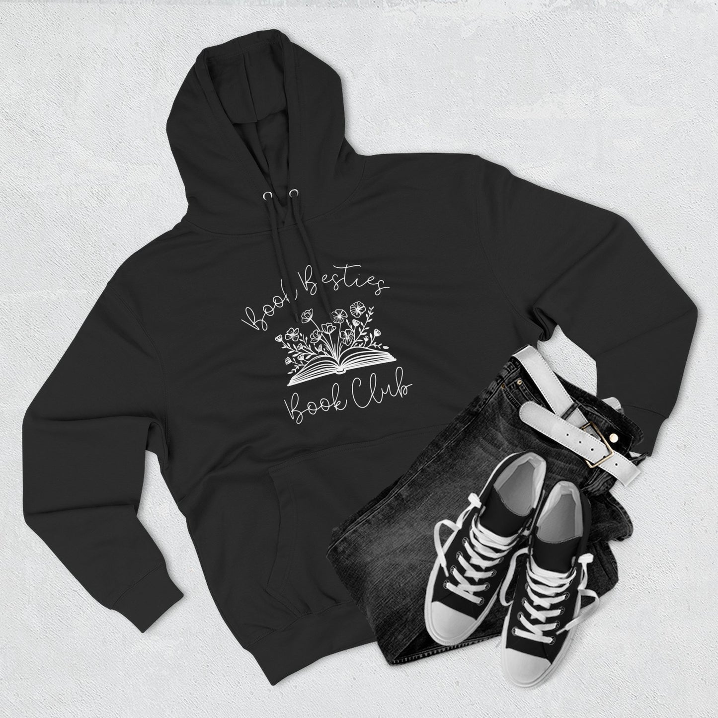 Book Besties Book Club BLACK Fleece Hoodie S-3XL