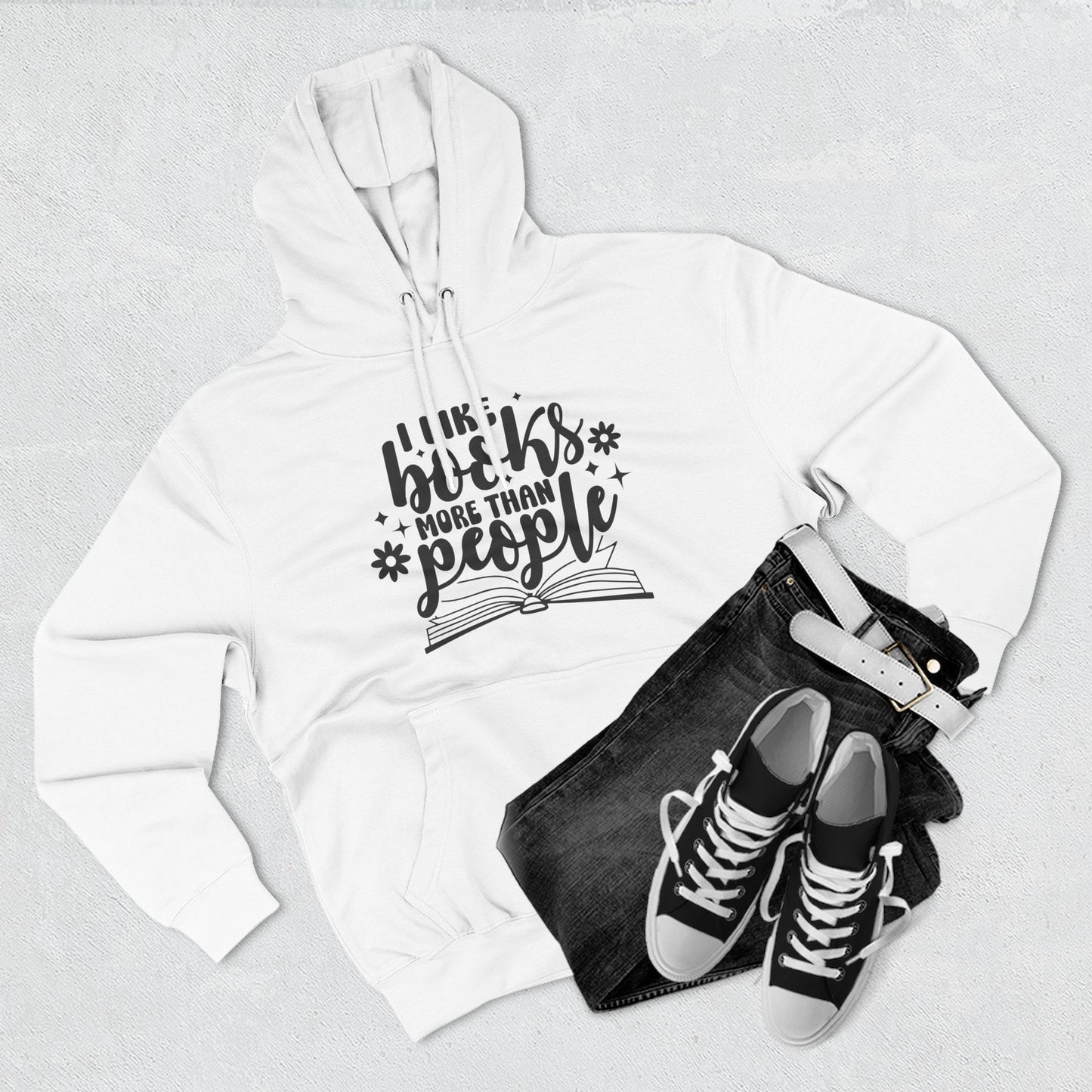 I Like Books More Than People Fleece Hoodie