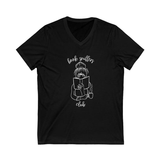 Book Sniffers Club BLACK Short Sleeve V-Neck Tee