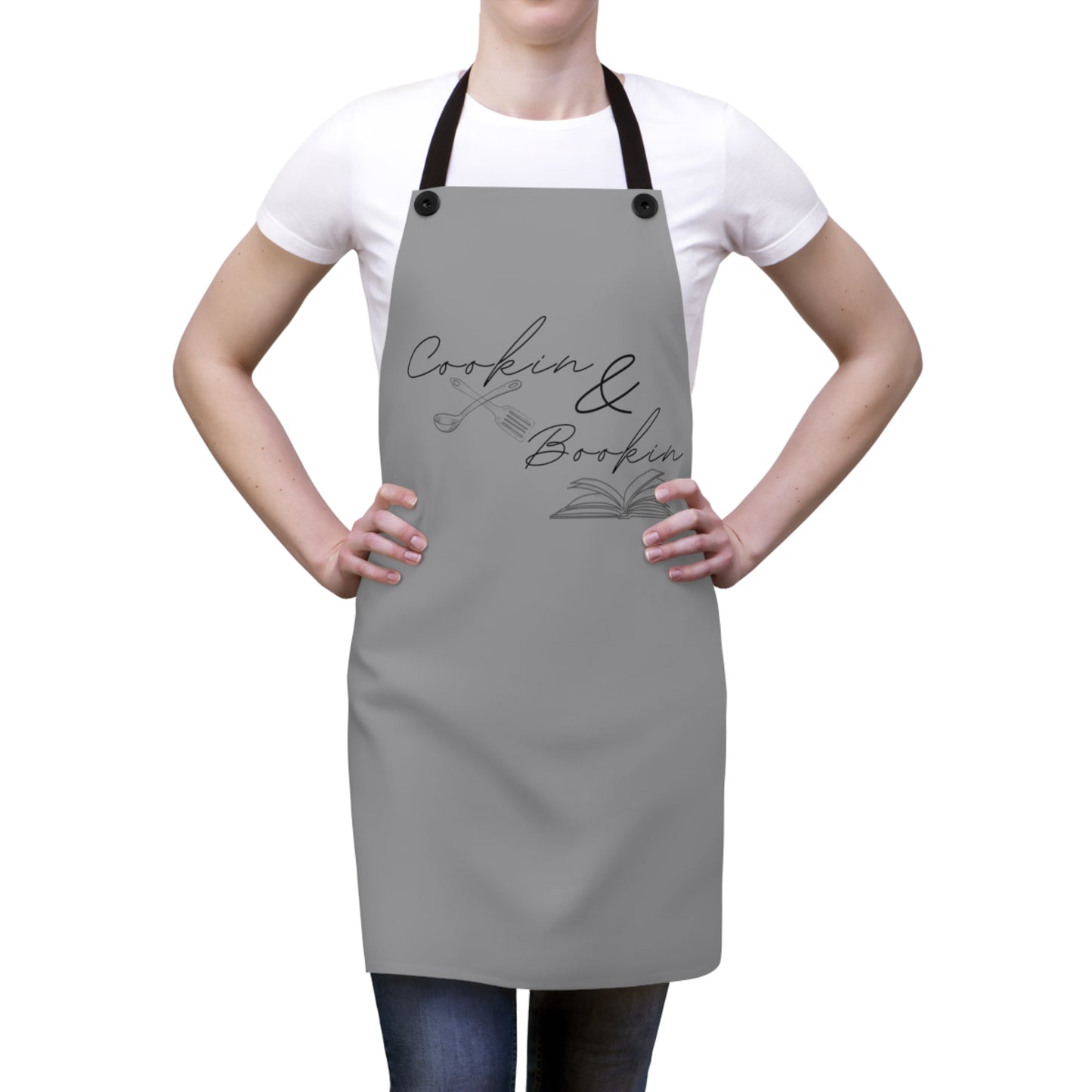 Cookin' & Bookin' Gray Apron