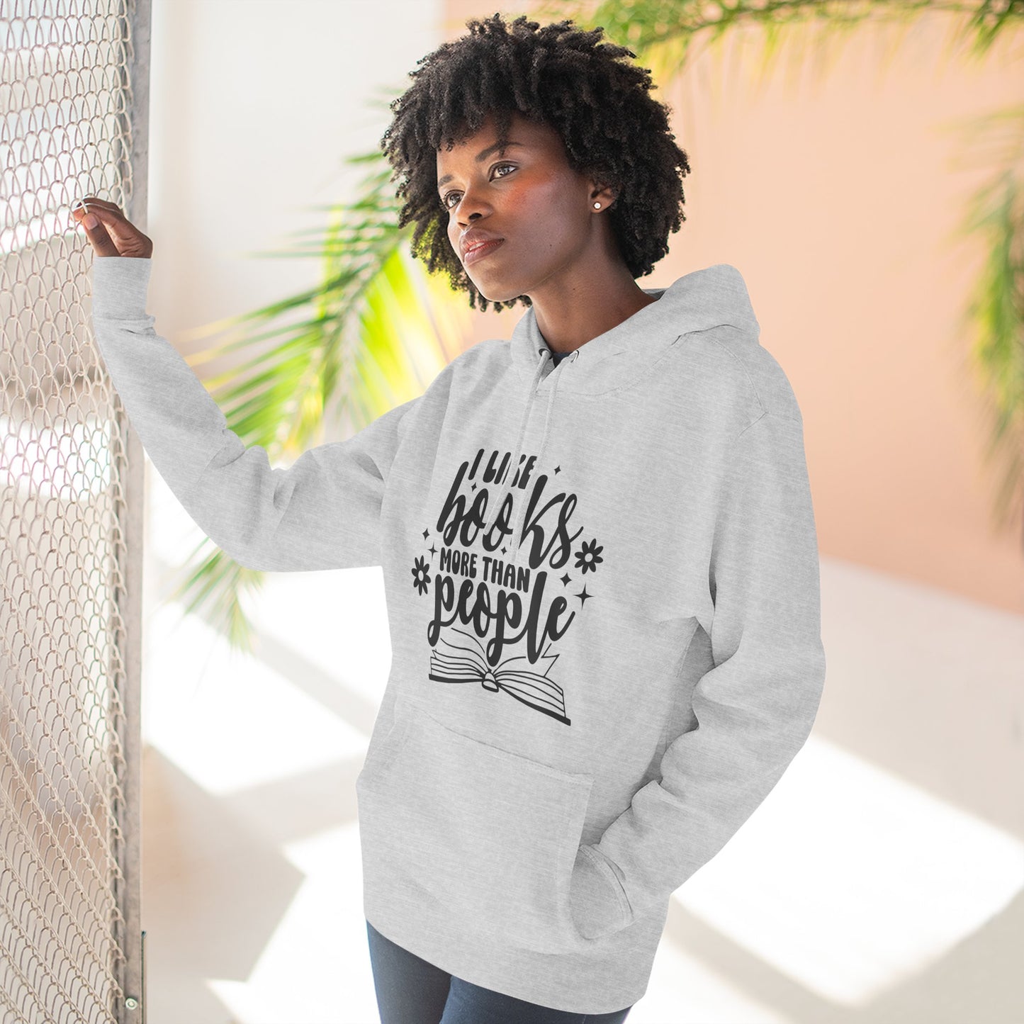 I Like Books More Than People Fleece Hoodie