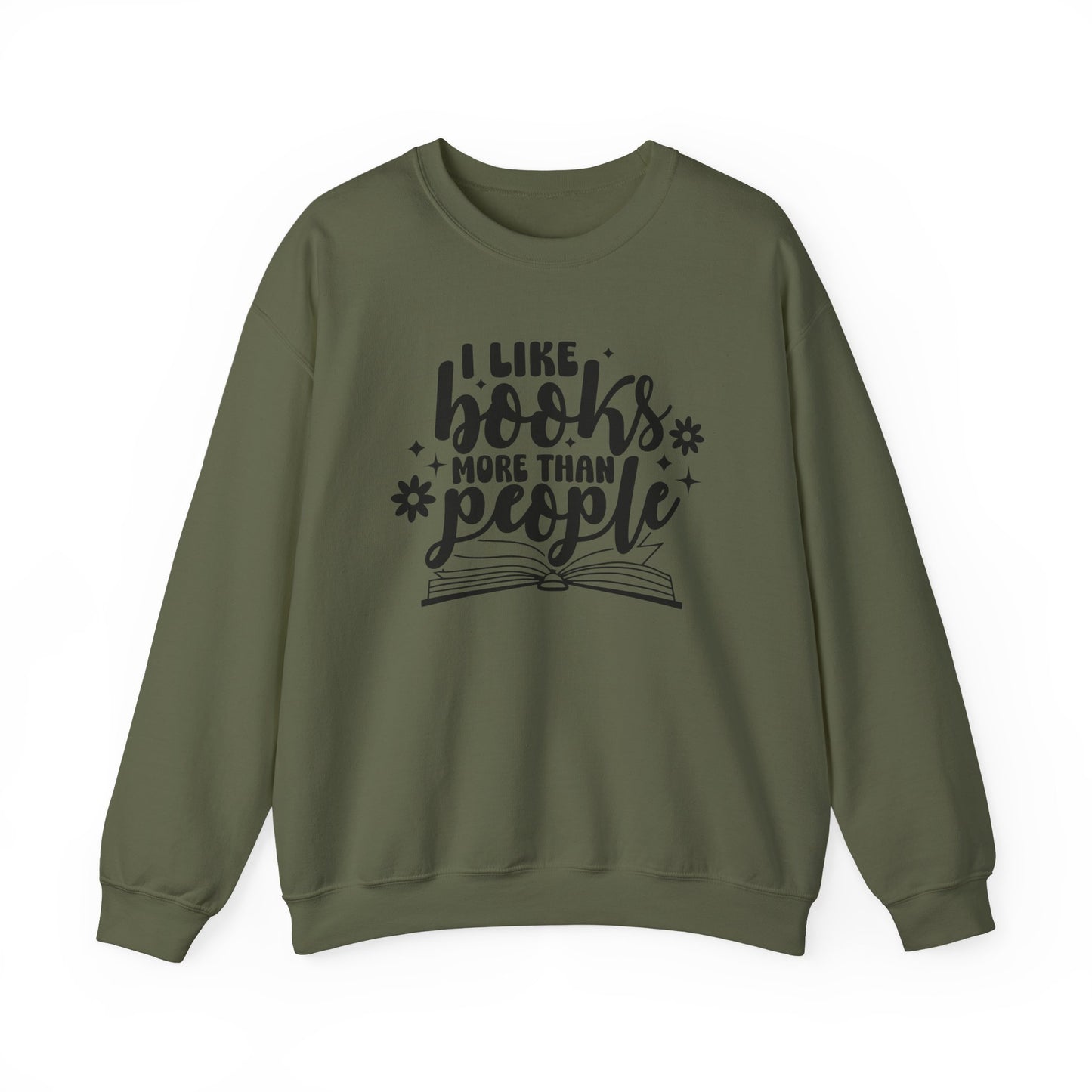 I Like Books More Than People Crewneck Sweatshirt S-5XL