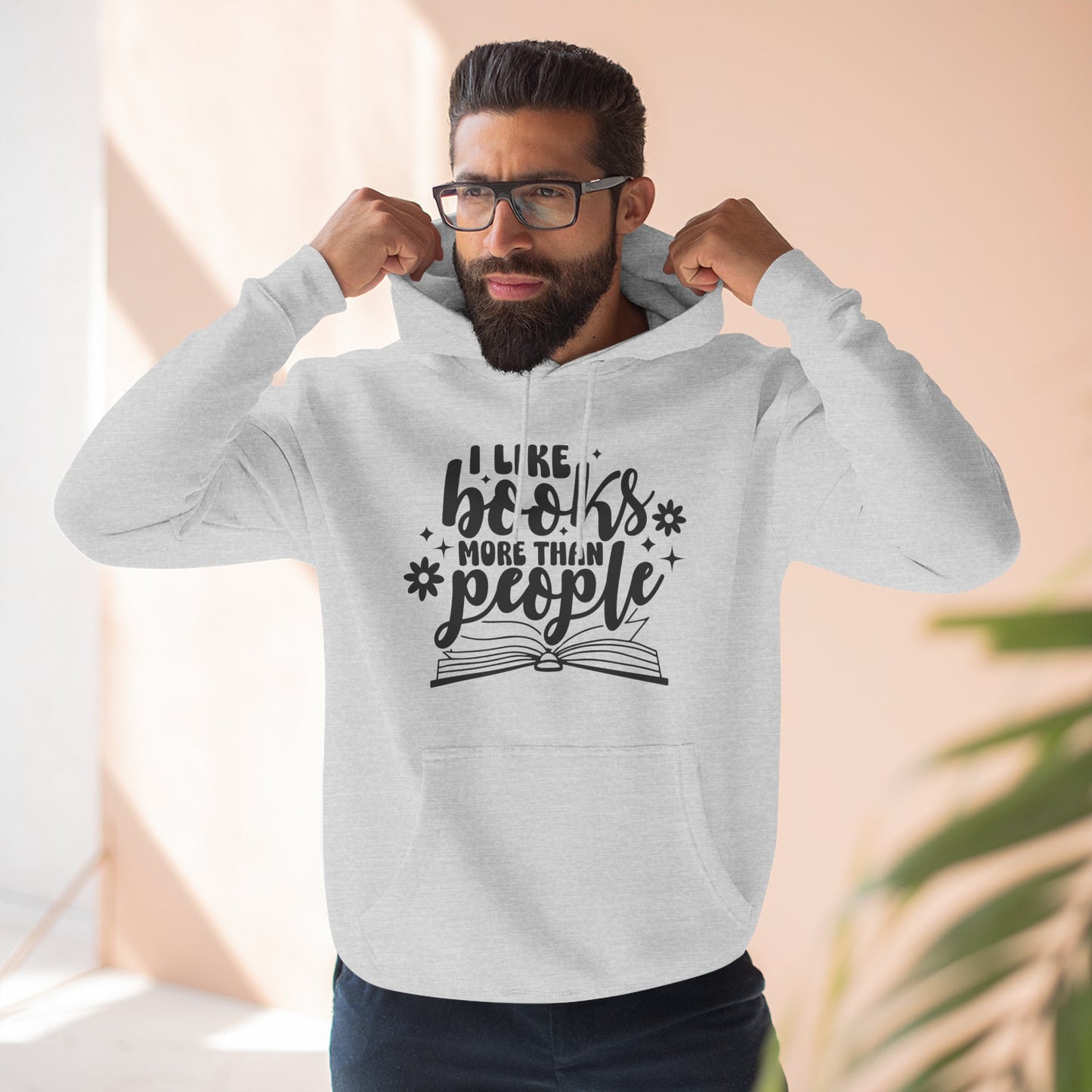 I Like Books More Than People Fleece Hoodie