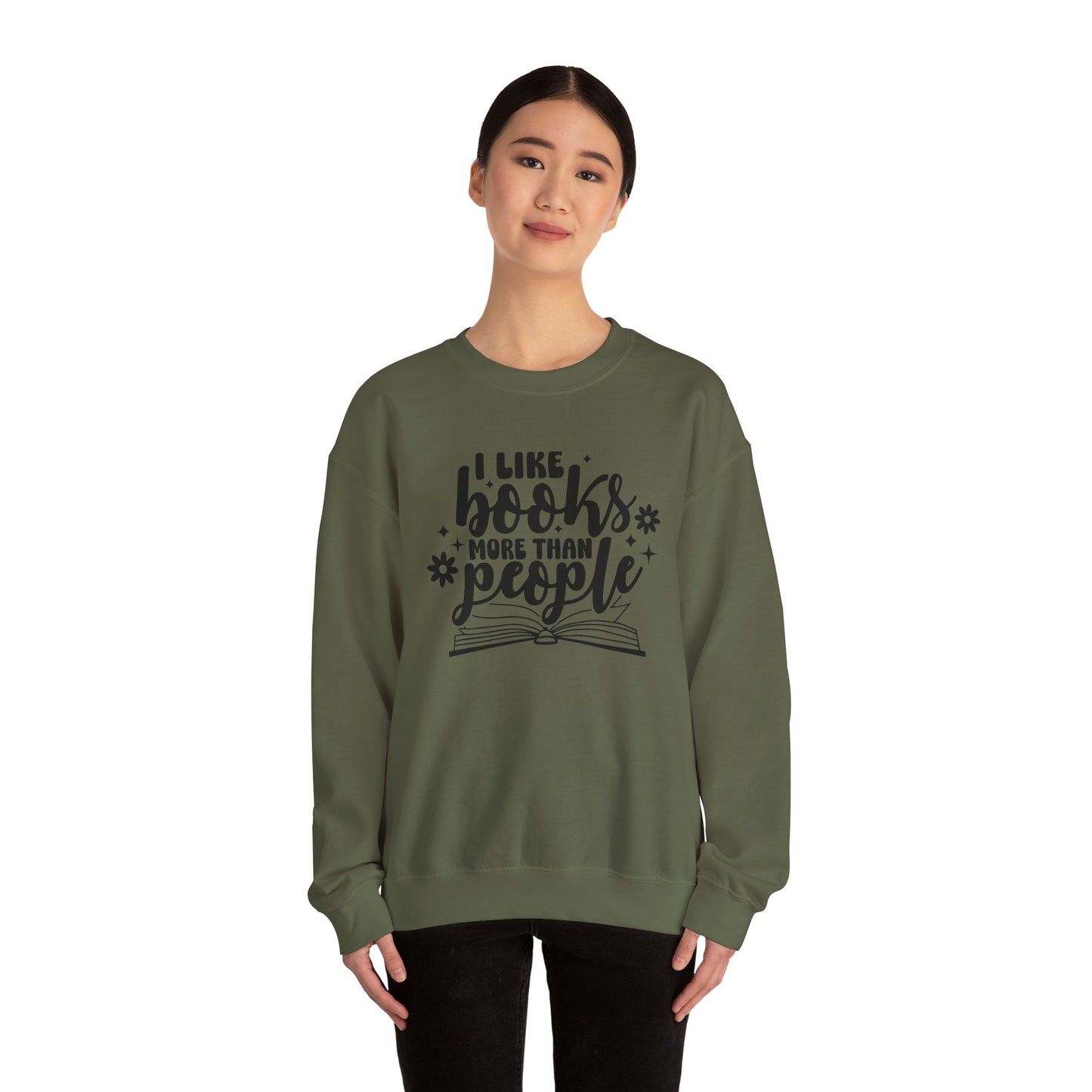 I Like Books More Than People Crewneck Sweatshirt S-5XL
