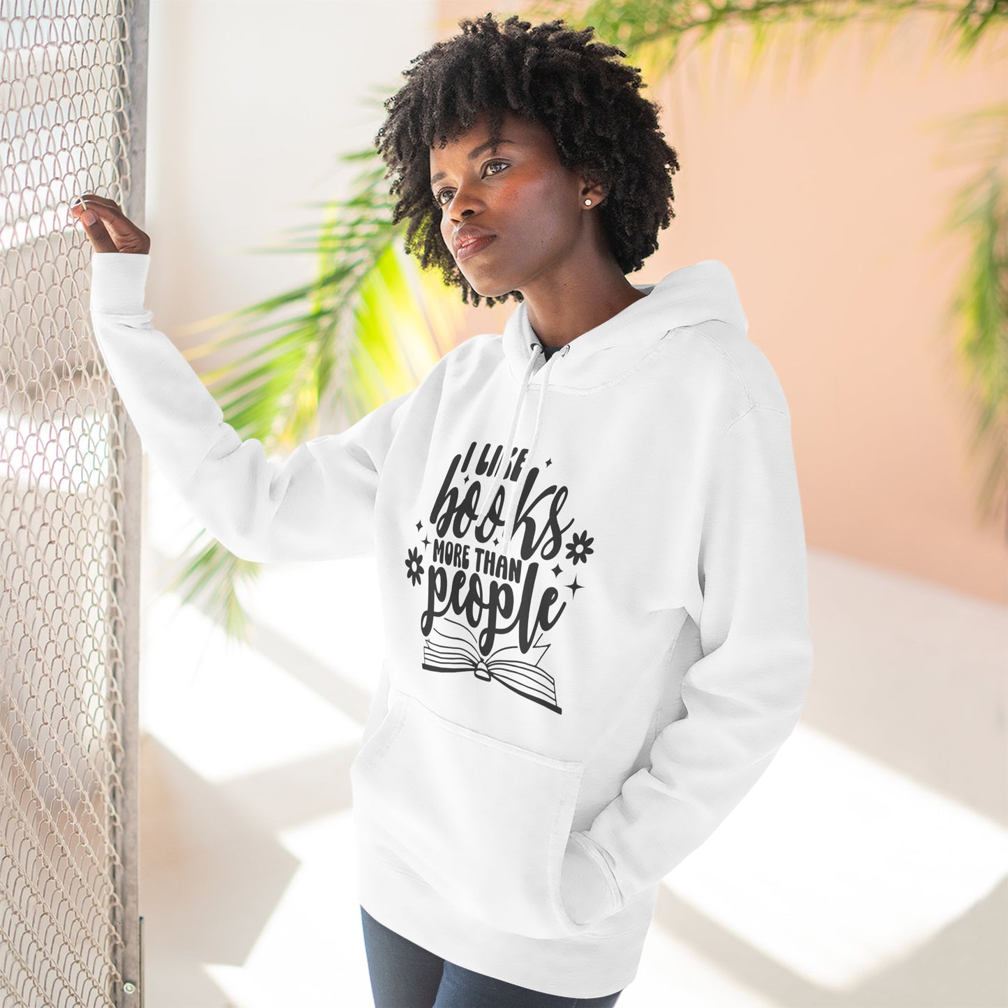 I Like Books More Than People Fleece Hoodie